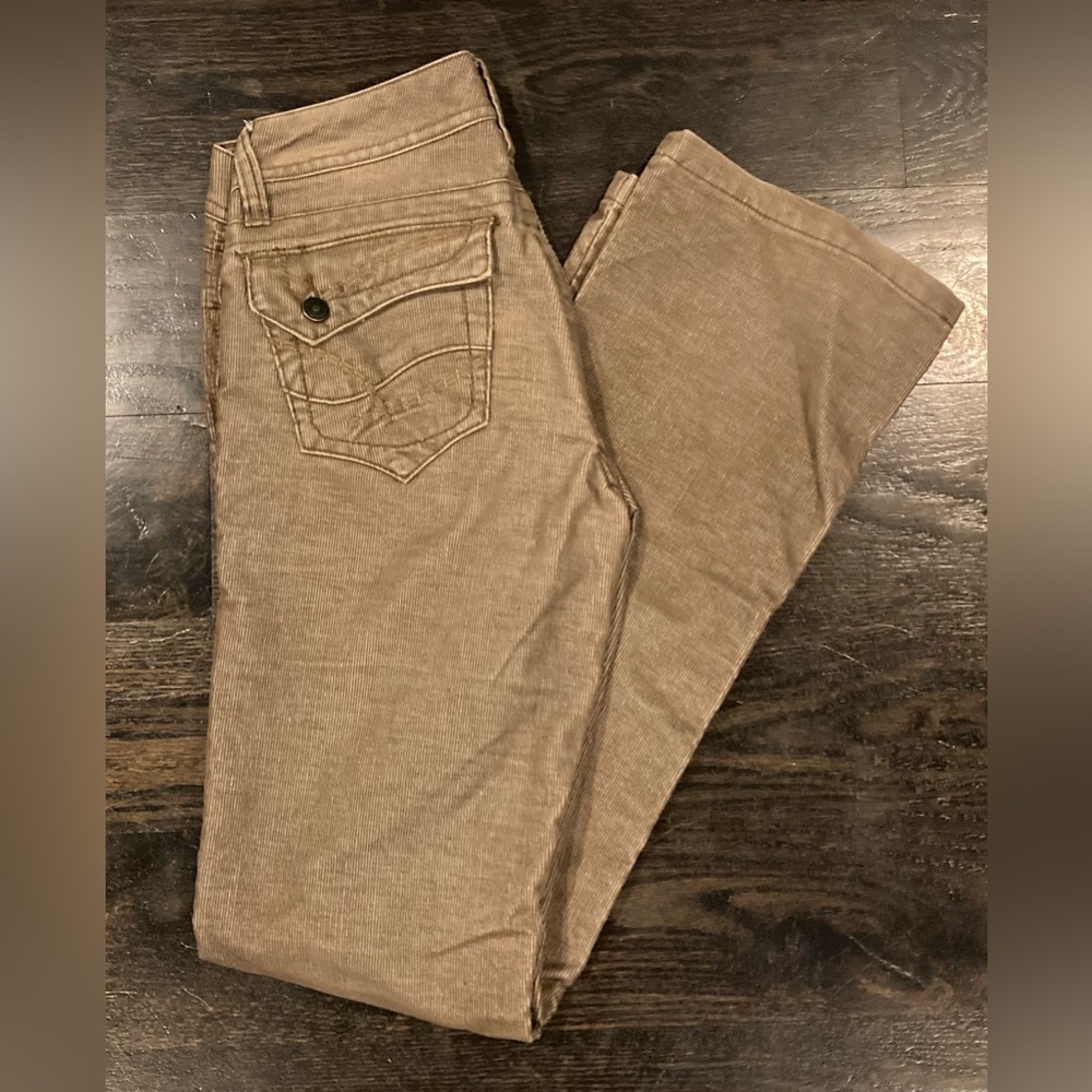 UnionBay Tan Taupe Corduroy Bootcut Flap Pocket Pants | Size 5